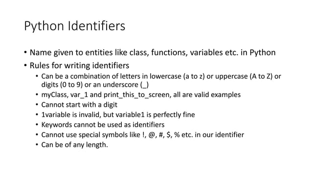 Fundamentals of Python Programming | PPT