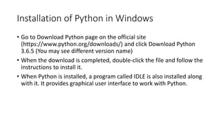 Fundamentals of Python Programming | PPT