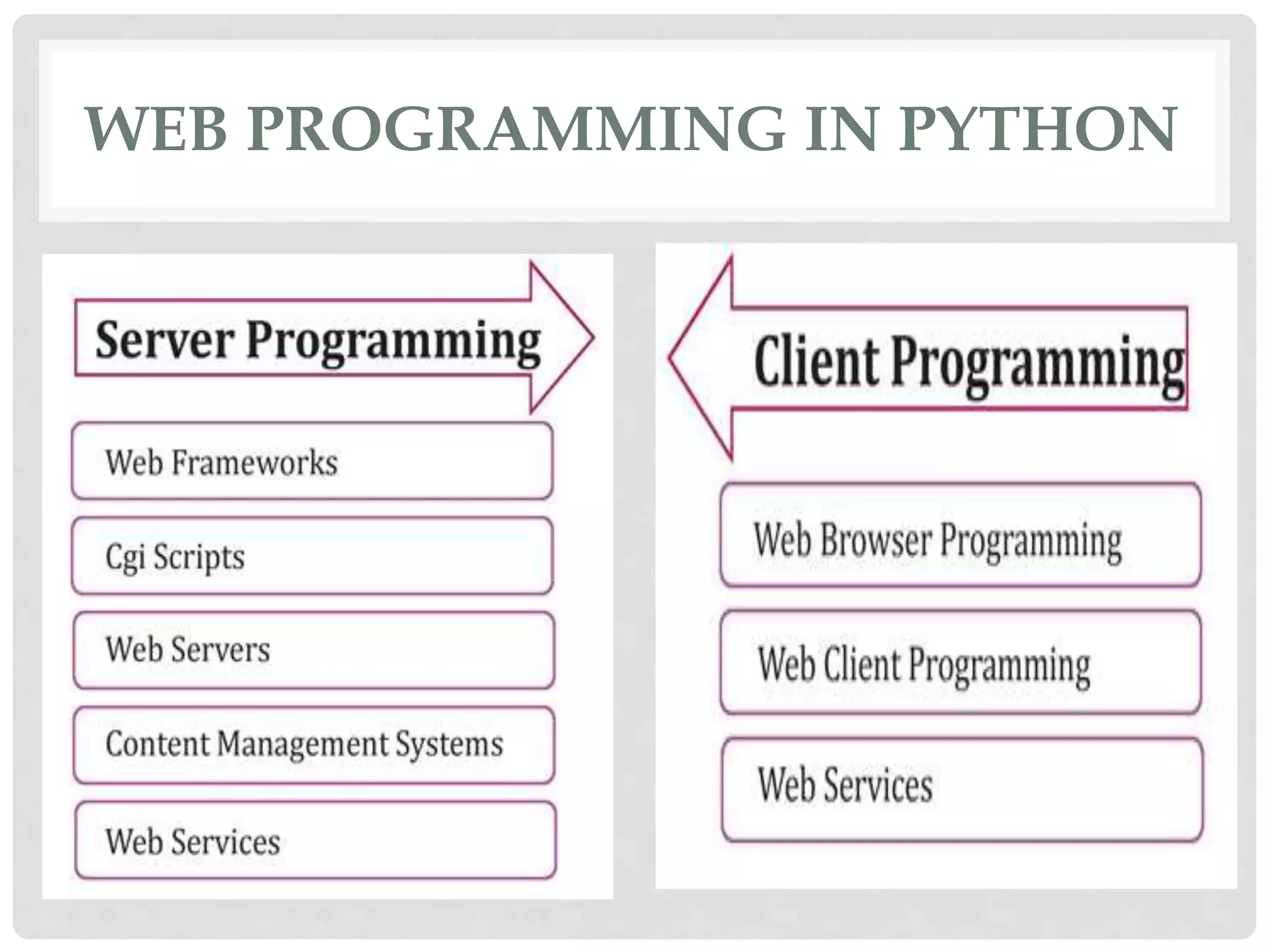 WEB PROGRAMMING IN PYTHON 