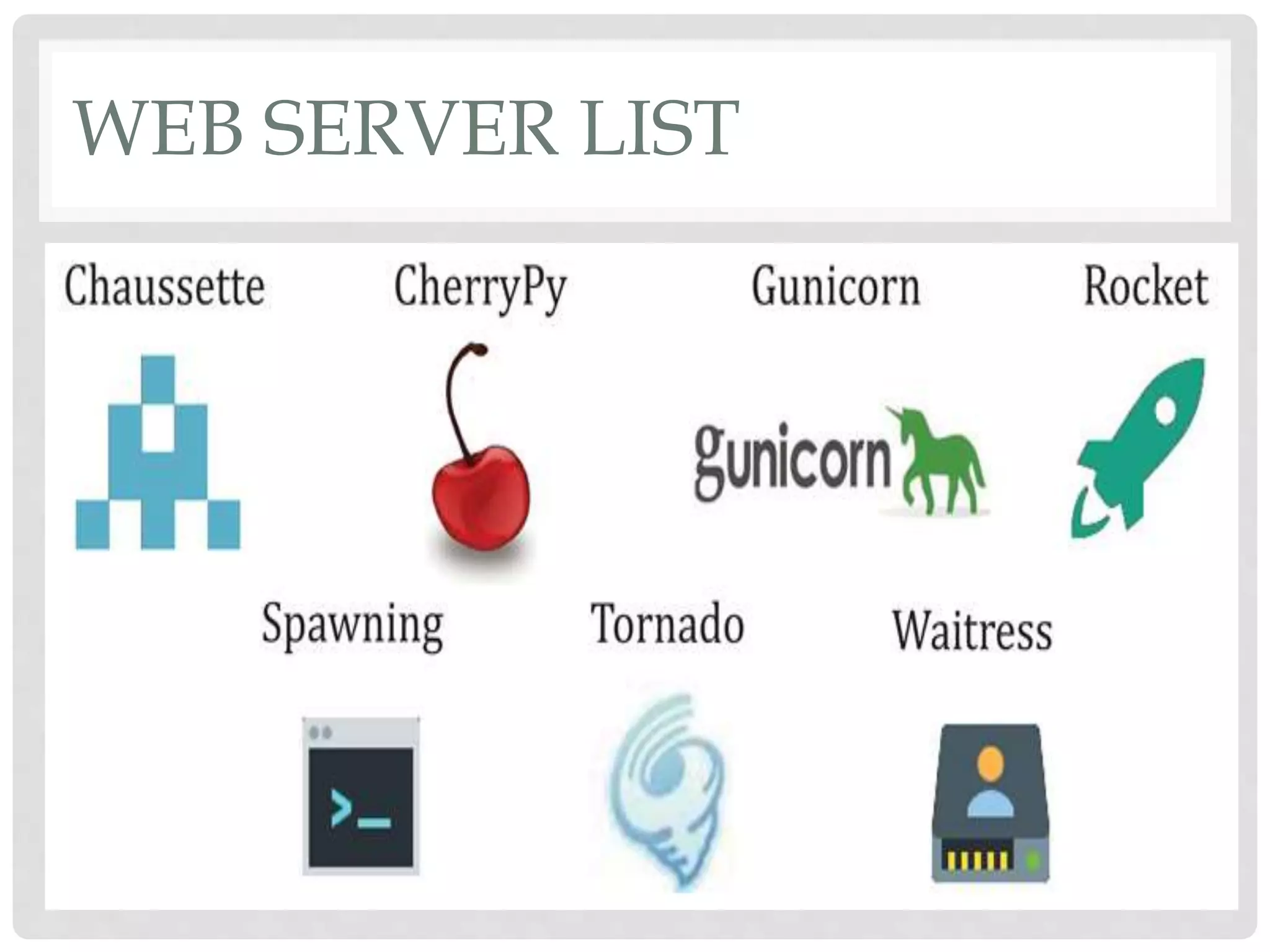WEB SERVER LIST 