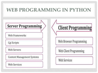 WEB PROGRAMMING IN PYTHON
 