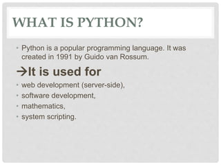 Python as Web Development | PPT