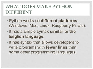 Python as Web Development | PPTX | Web Development | Internet