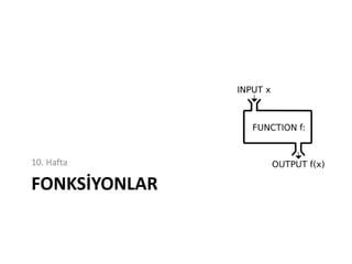 FONKSİYONLAR
10. Hafta
 