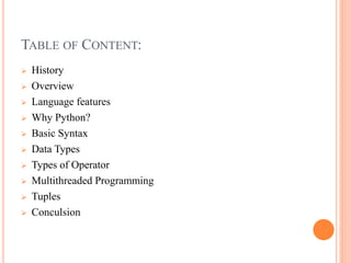 Python Concepts | PPTX
