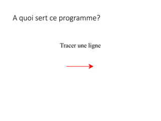 A quoi sert ce programme?
Tracer une ligne
 