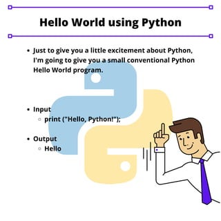 hello python | pdf | python (programming language) | c... Python | PDF | Programming Languages | Computing
