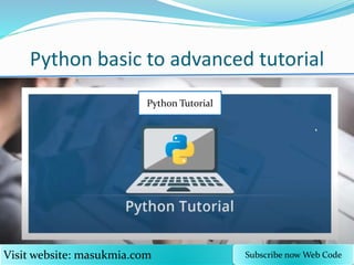 Python slide basic to advanced english tutorial | PPT