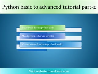 Python slide basic to advanced english tutorial | PPT