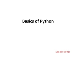 Basics of Python | PPT