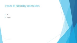 Types of identity operators
© Safdar Sardar
Khan
▶ Is
▶ Is not
 