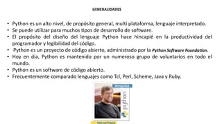 Aprendizaje de Lenguaje de Programación Python | PPTX
