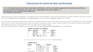 Condiciones En Python Aprendizaje de Lenguaje de Programación Python | PPTX