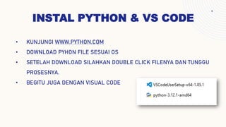 Belajar Berkenalan Python dasar part pertama | PPT