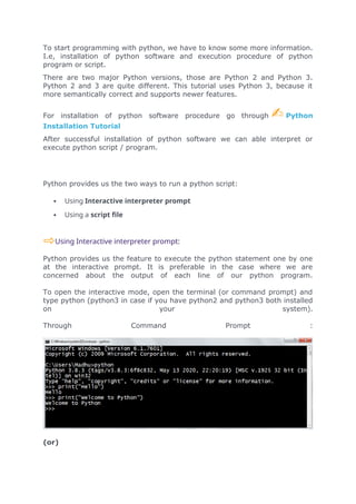 Python notes for beginners - in simple sentences | DOCX | Programming ...