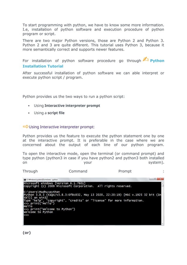Python notes for beginners - in simple sentences | PDF