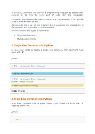 Python notes for beginners - in simple sentences | PDF
