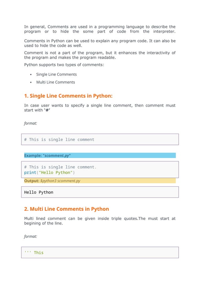 Python notes for beginners - in simple sentences | PDF
