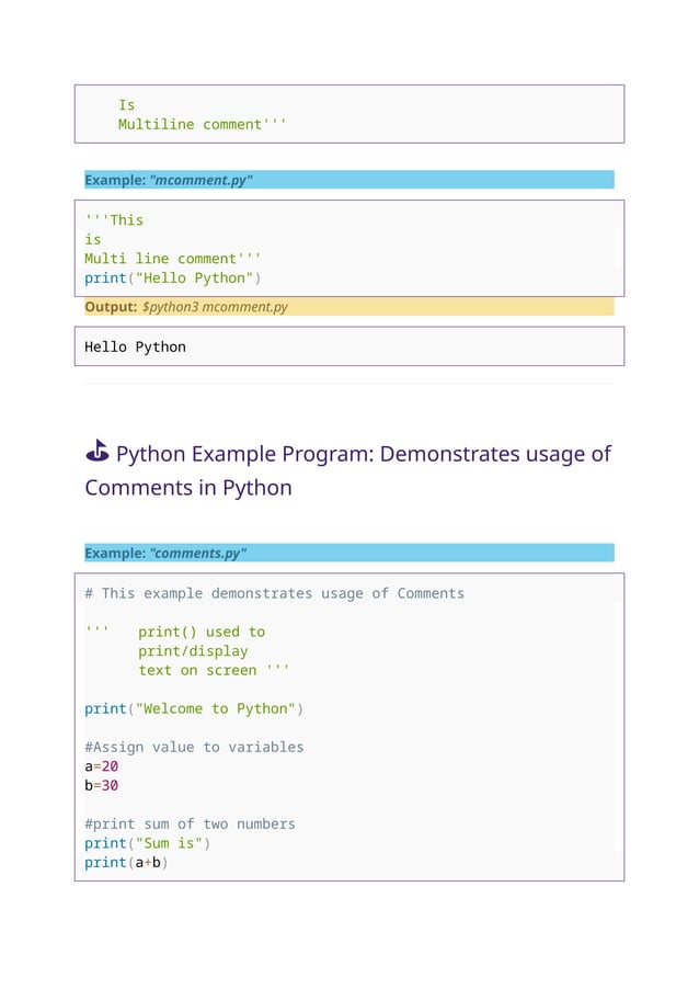 Python notes for beginners - in simple sentences | PDF