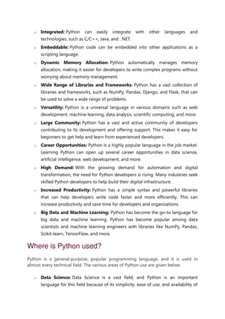 Python notes for beginners - in simple sentences | PDF