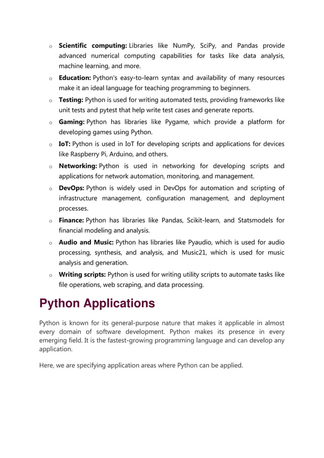 Python notes for beginners - in simple sentences | PDF