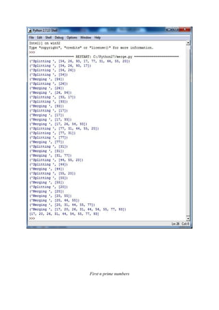 First n prime numbers
 