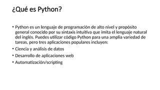 Inicio en la Programacion con python y mysql | PPTX
