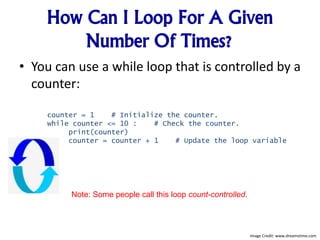 An Introduction To Python - WHILE Loop | PPT