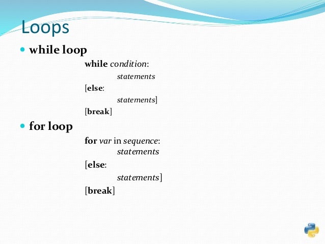 break loop to outer python how in and Series Python You