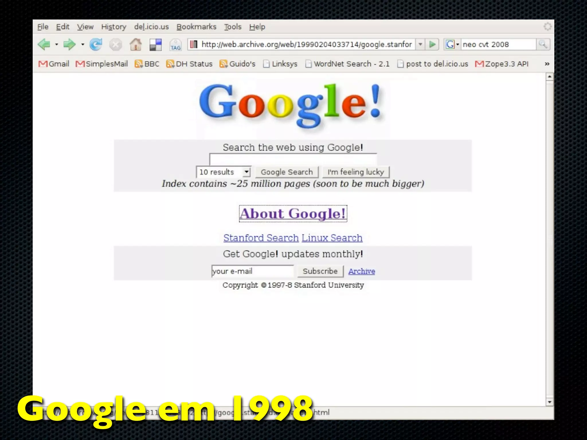 Google em 1998
 