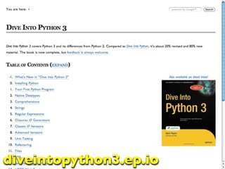 diveintopython3.ep.io
 