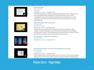 PyCon 2014 - Page Index
11 / 20
 