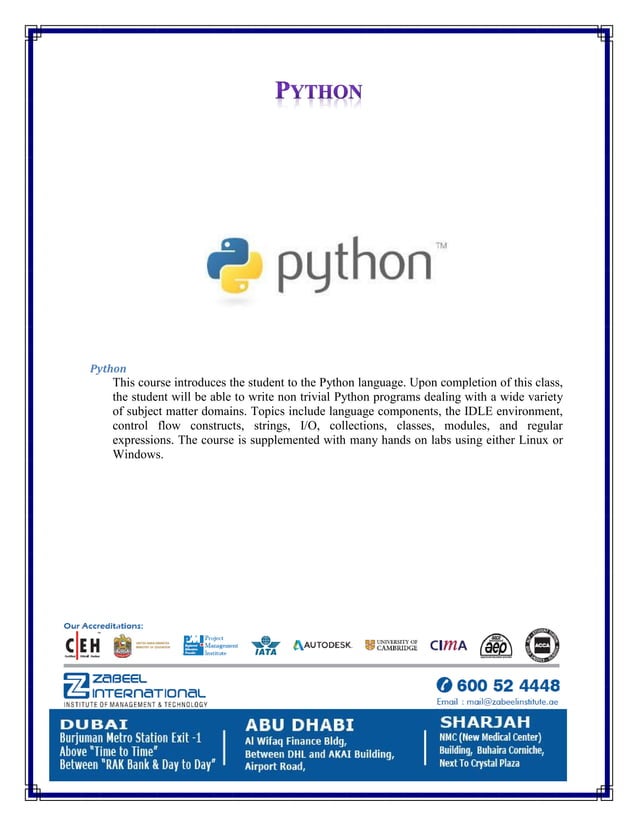 Python brochure (2) | PDF | Programming Languages | Computing