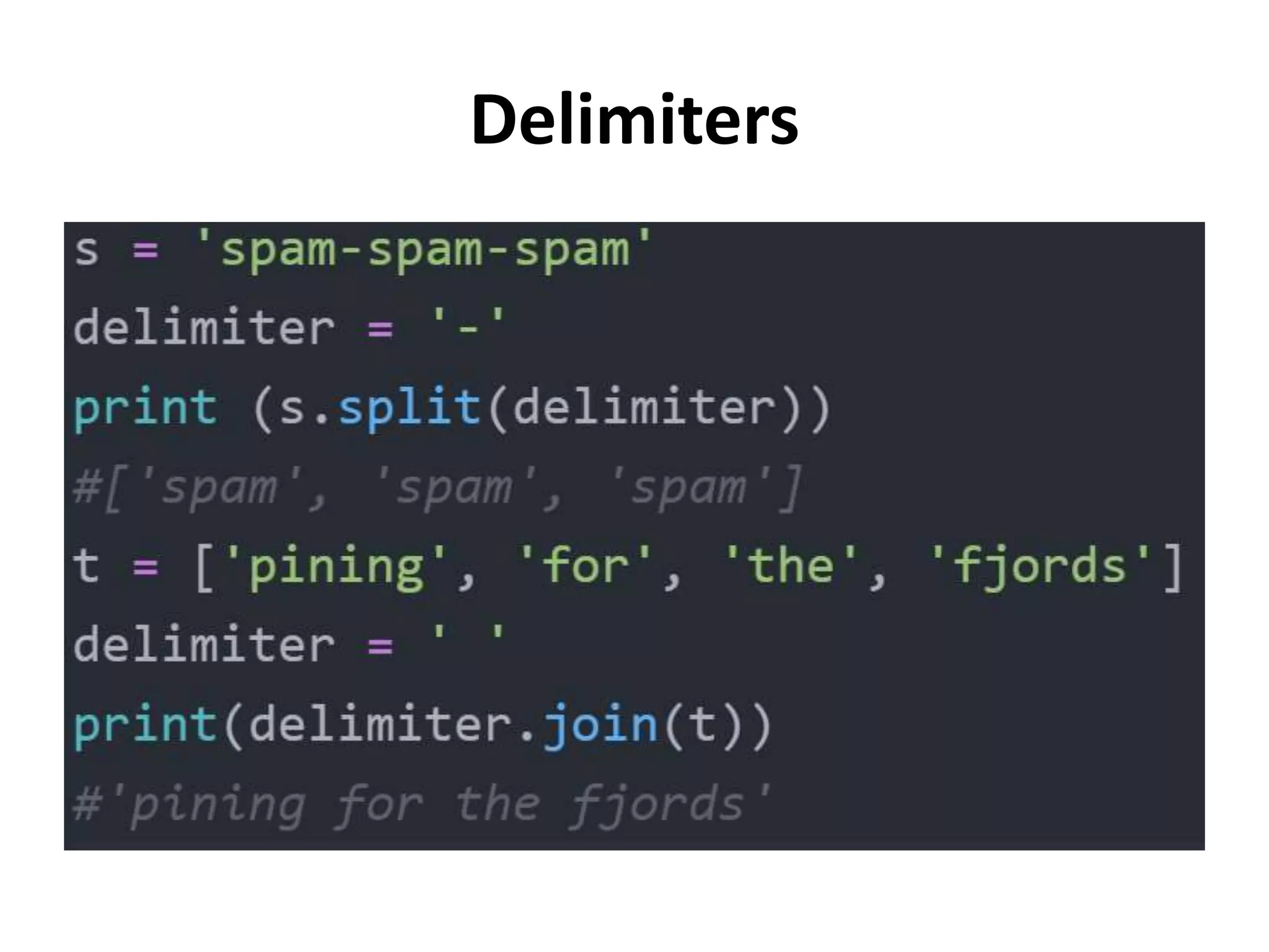 Delimiters
 