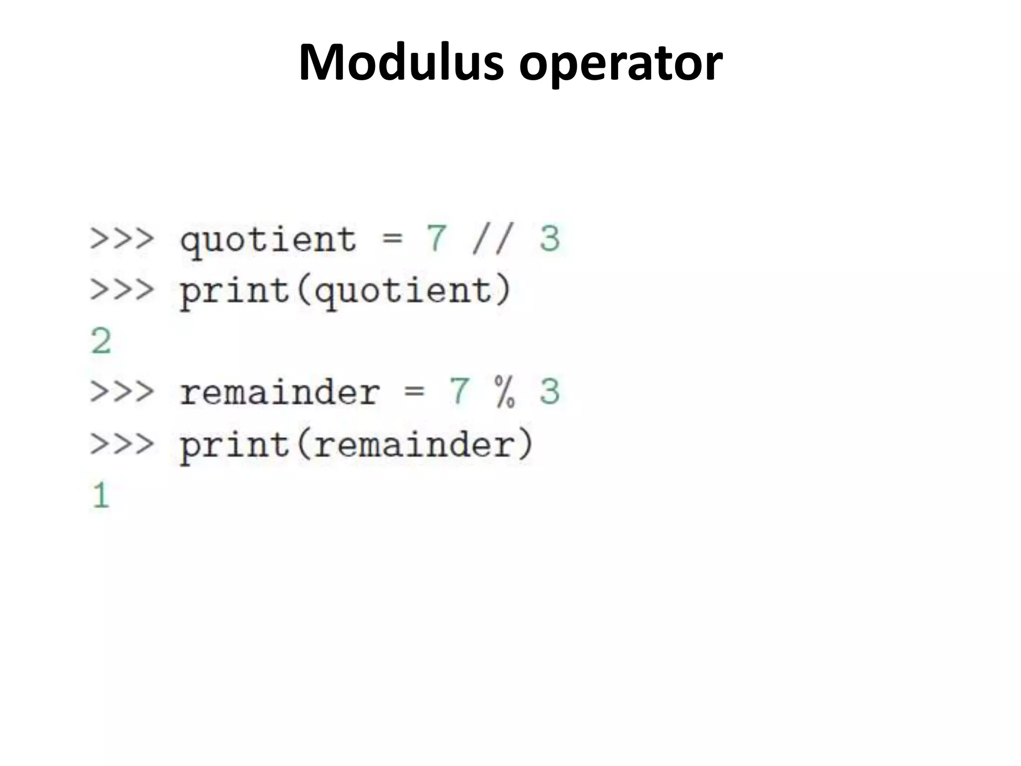 Modulus operator
 
