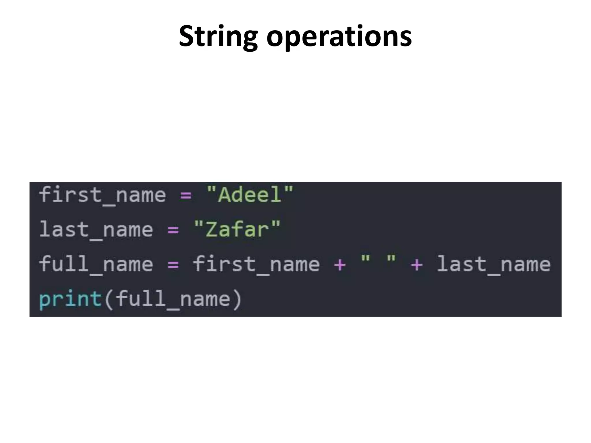String operations
 