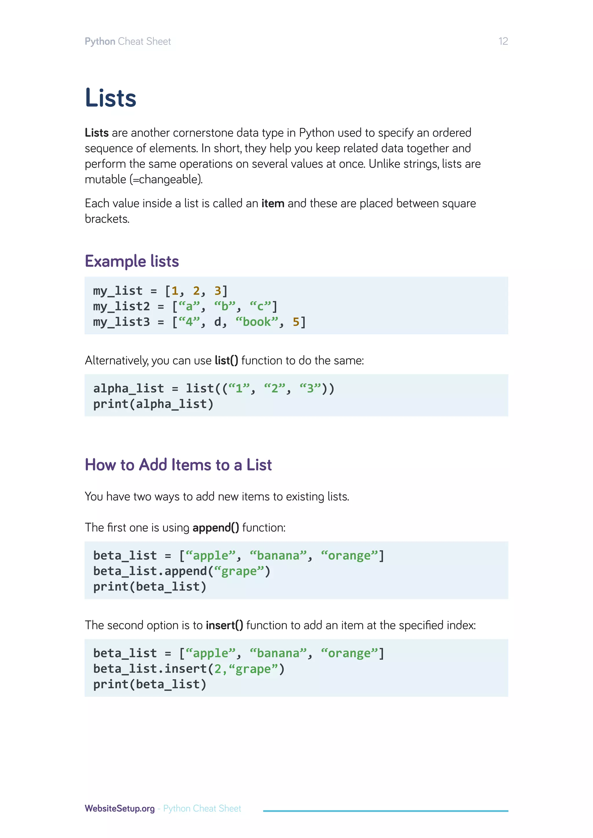 Python cheat-sheet | PDF