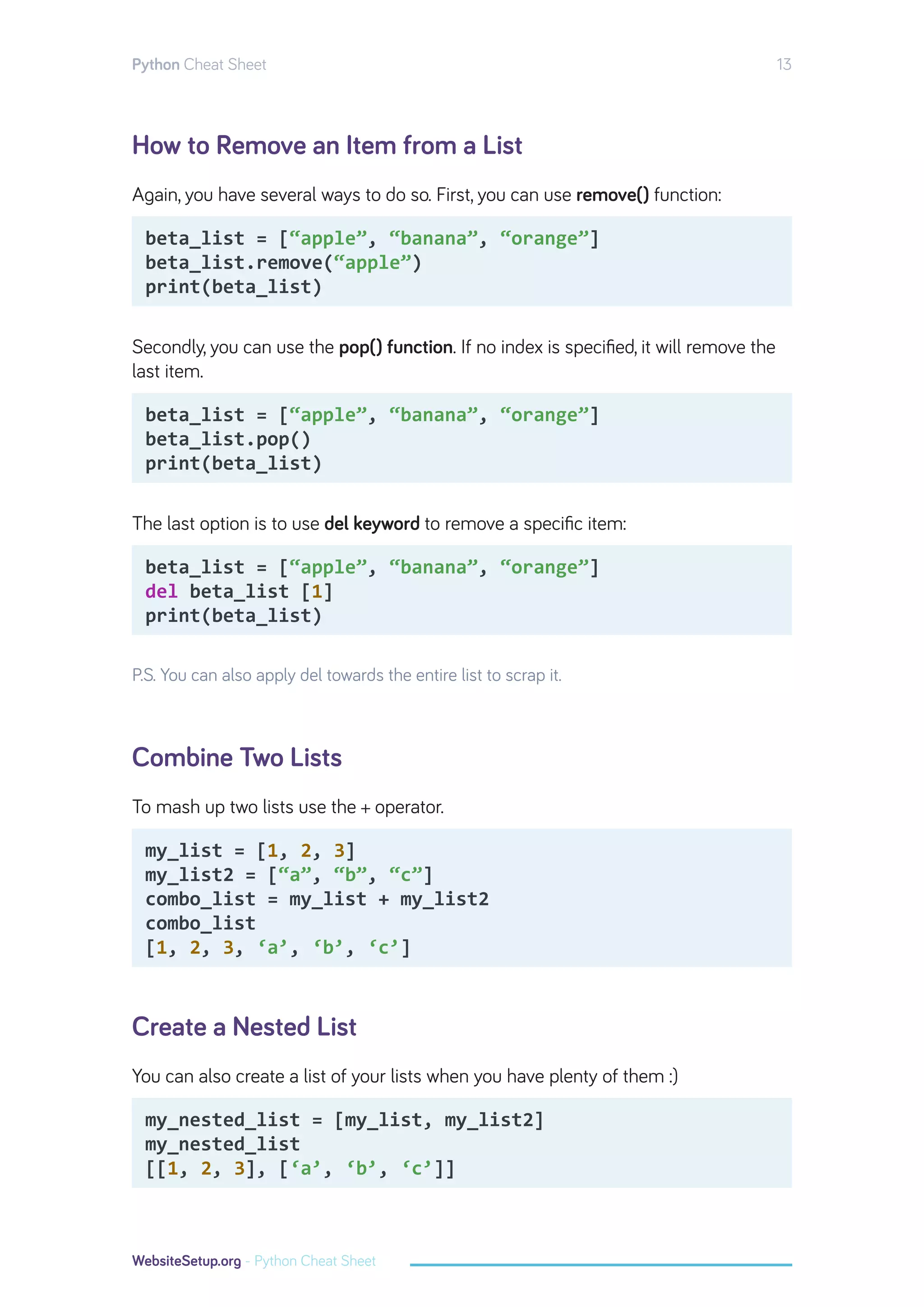 Python cheat-sheet | PDF