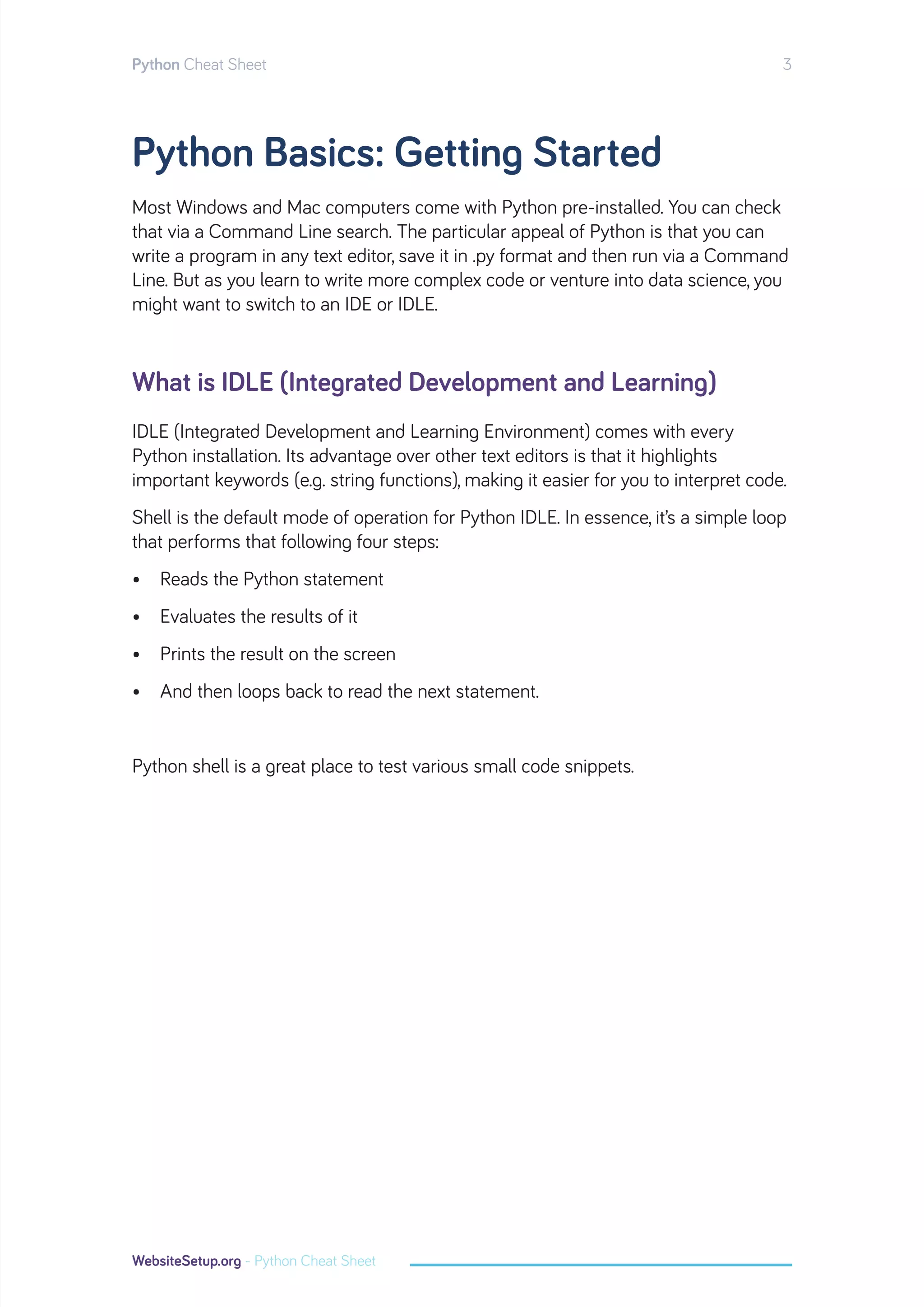 Python cheat-sheet | PDF