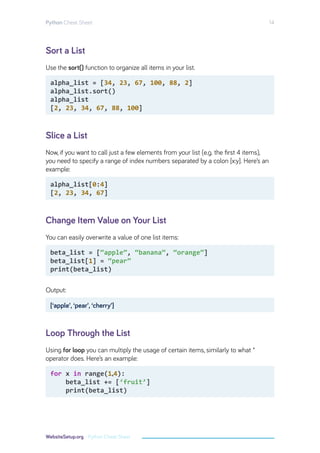 Python cheat-sheet | PDF