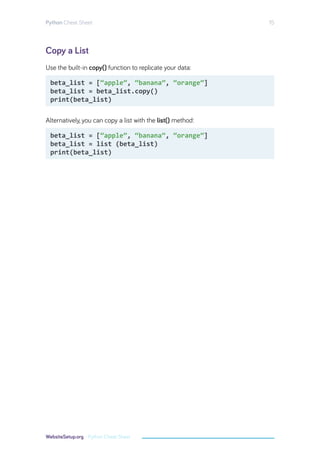 Python cheat-sheet | PDF