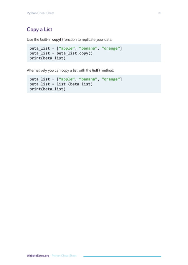 Python cheat-sheet | PDF image.