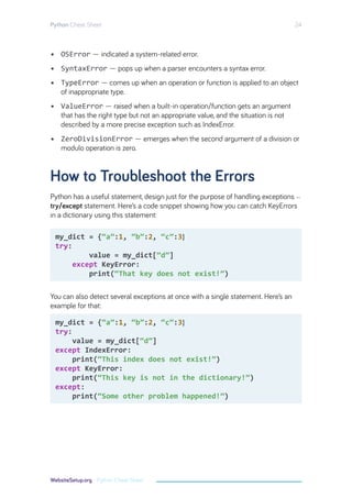 Python cheat-sheet | PDF