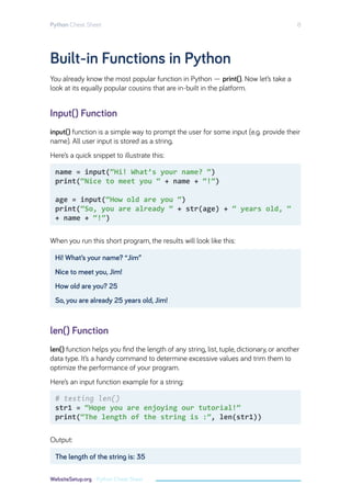 Python cheat-sheet | PDF