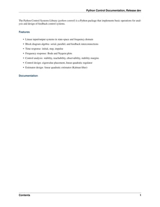 Python Control library | PDF