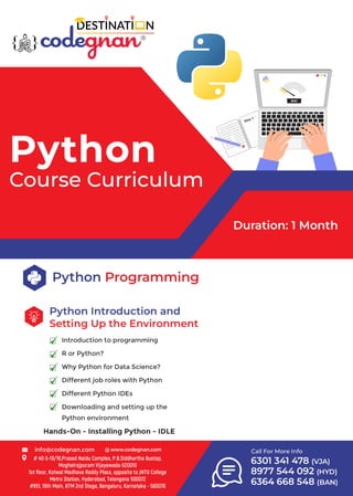 Codegnan- Python training in Hyderabad (course syllabus)