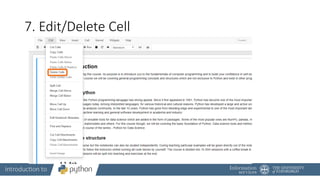 7. Edit/Delete Cell
 