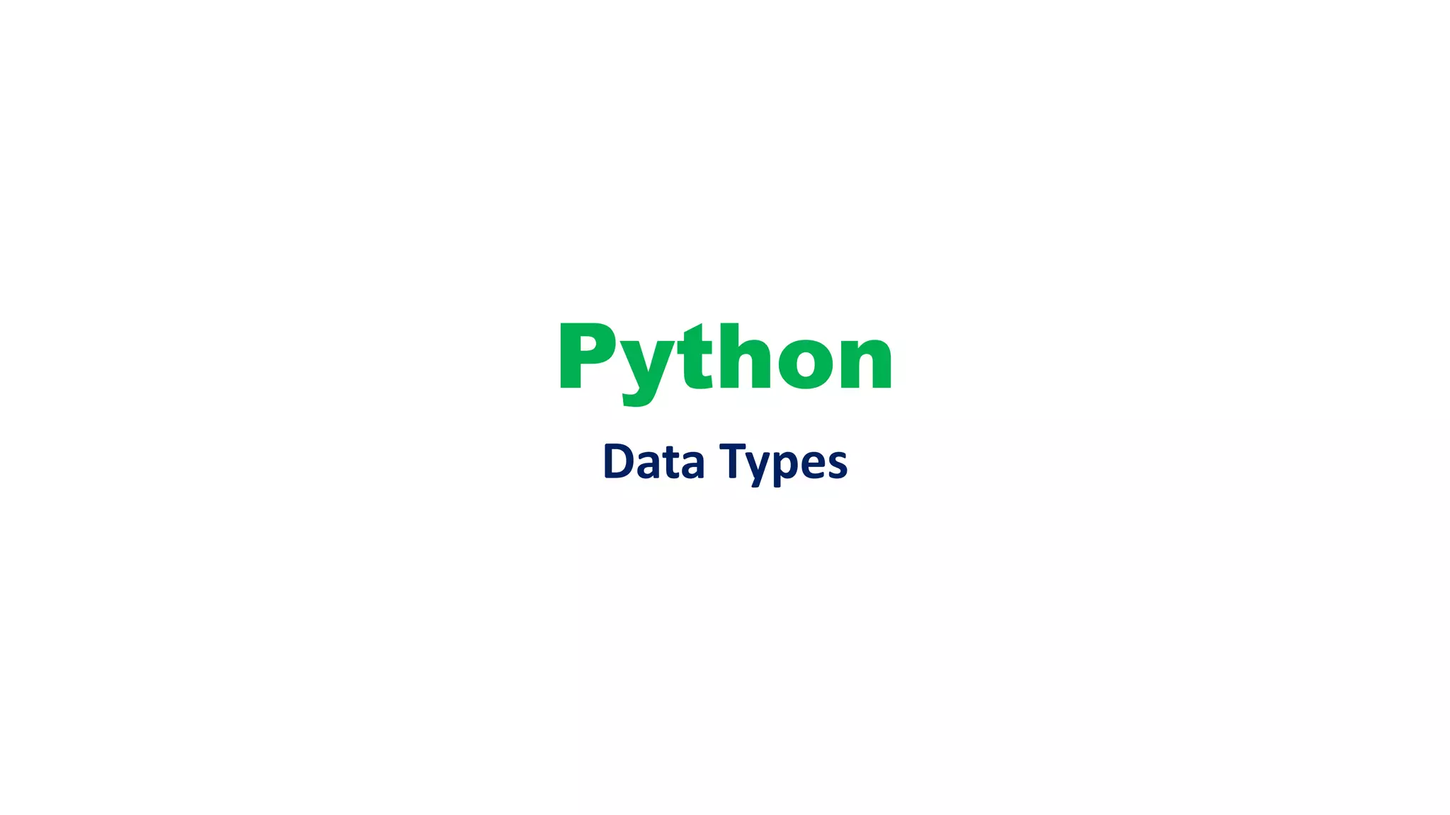 Python data types | PPT
