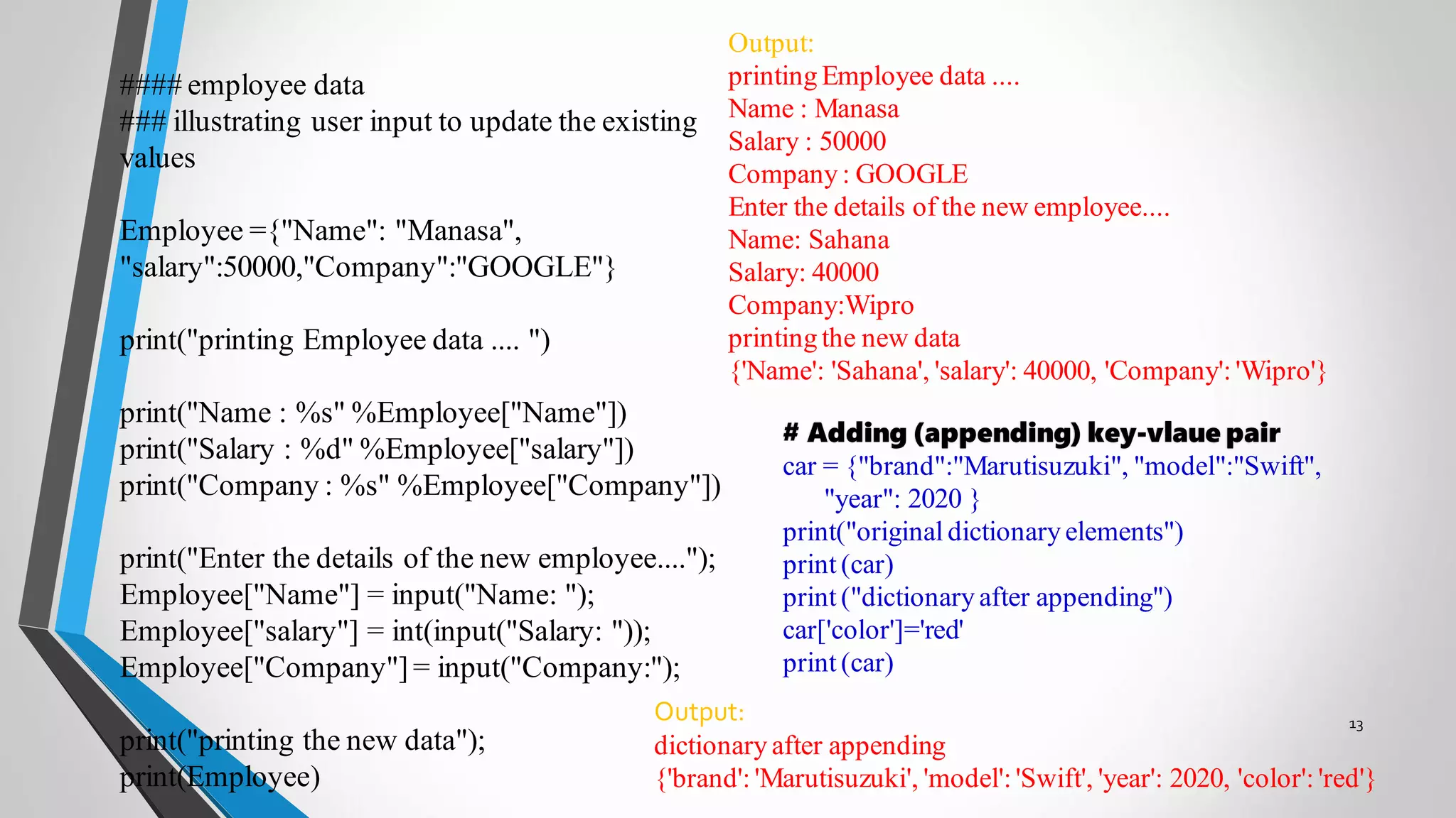 Python dictionaries | PPT