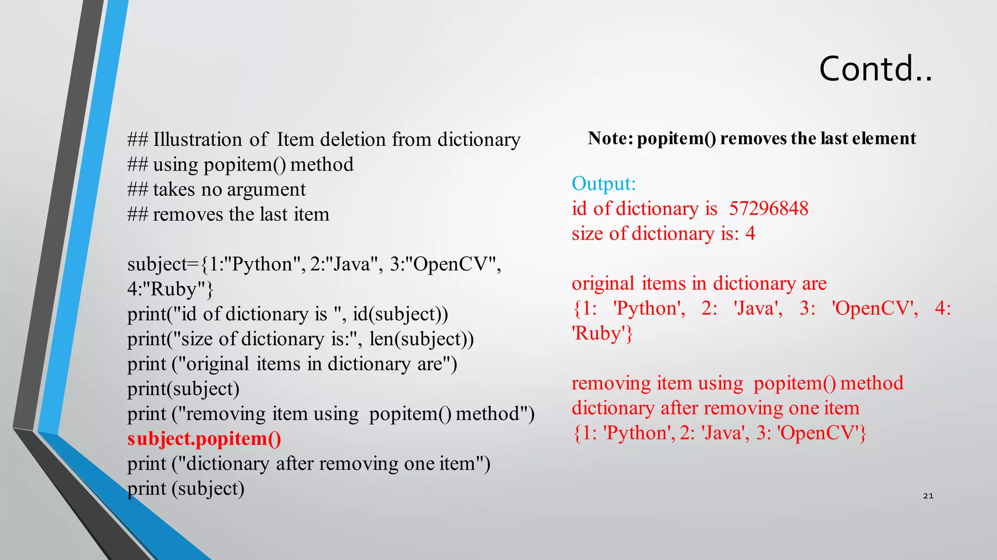 Python dictionaries | PPT